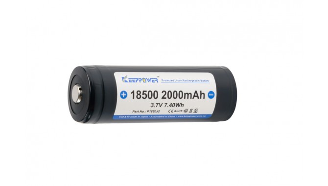 Batterie Li-ion 18500 Keeppower 2000mAh, rechargeable protégée