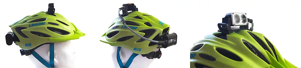 Headlamp mounted on a bicycle helmet